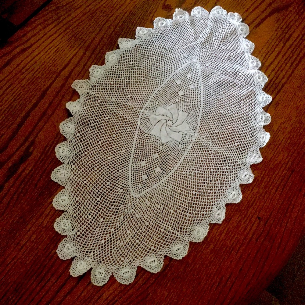 Set of 2 Handmade Crochet Doilies White